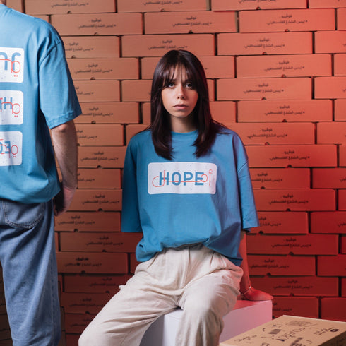 اوڤر سايز تيشيرت - أمل، عدالة، انسانية، مساواة