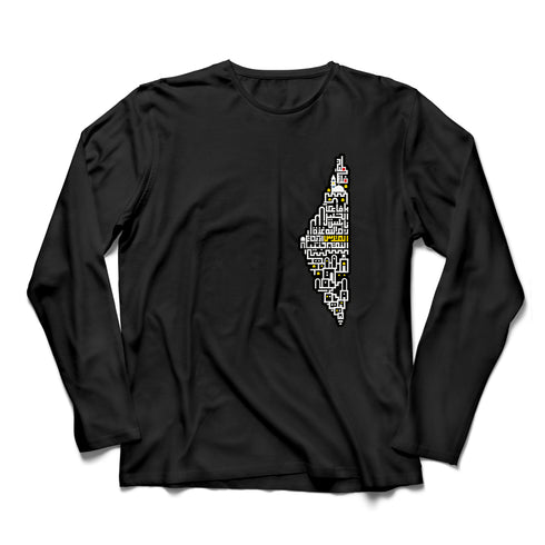 Long Sleeve T-shirt - Palestine Map Cities